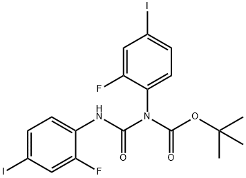 2-フルオロ-4-ヨードフェニル(2-フルオロ-4-ヨードフェニルカルバモイル)カルバミン酸TERT-ブチル 化学構造式