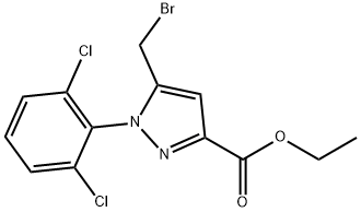 5-Bromomethyl-1-(2,6-dichloro-phenyl)-1H-pyrazole-3-carboxylic acid ethyl ester Struktur