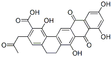 Benzo(a)naphthacene-2-carboxylic acid, 5,6,8,13-tetrahydro-1,7,9,11-te trahydroxy-8,13-dioxo-3-(2-oxopropyl)- Struktur