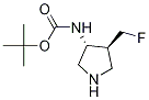 trans-(4-Fluoromethyl-pyrrolidin-3-yl)-carbamic acid tert-butyl ester Struktur
