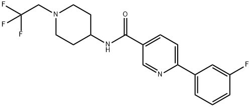 6-(3-氟苯基)-N-[1-(2,2,2-三氟乙基)-4-哌啶基]-3-吡啶羧酰胺, 1033836-12-2, 结构式