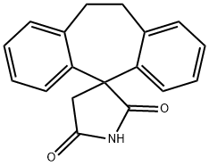 10,11-Dihydrospiro[5H-dibenzo[a,d]cycloheptene-5,3'-pyrrolidine]-2',5'-dione Struktur