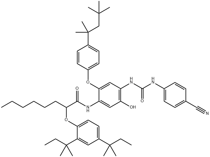 103425-88-3 N-[4-[3-(4-Cyanophenyl)ureido]-5-hydroxy-2-[4-(1,1,3,3-tetramethylbutyl)phenoxy]phenyl]-2-(2,4-di-tert-pentylphenoxy)octanamide