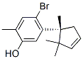 4-Bromo-2-methyl-5-[(R)-1,2,2-trimethyl-3-cyclopenten-1-yl]phenol 结构式