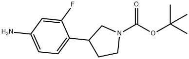 tert-Butyl 3-(4-amino-2-fluorophenyl)pyrrolidine-1-carboxylate 结构式