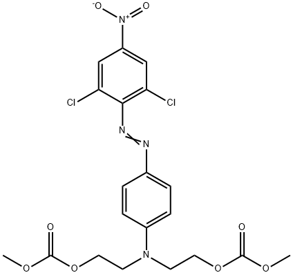 dimethyl [[p-[(2,6-dichloro-4-nitrophenyl)azo]phenyl]imino]bis(ethylenecarbonate)|2-[[4-(2,6-二氯-4-硝基苯基)偶氮苯基]-(2-甲氧羰基氧基乙基)氨基]乙基甲基碳酸酯