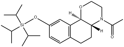 1-[(4AR,10BR)-2,3,4A,5,6,10B-六氢-9-(三异丙基硅氧基)-4H-萘并[1,2-B]-1,4-恶嗪-4-基]乙酮, 1034706-81-4, 结构式