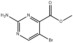 2-アミノ-5-ブロモピリミジン-4-カルボン酸メチル 化学構造式