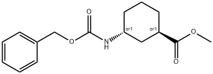 Methyl trans-3-(benzyloxycarbonylaMino)cyclohexanecarboxylate, 97% Structure
