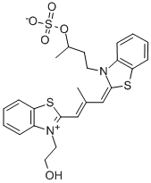 3-(2-HYDROXYETHYL)-9-METHYL-3'-(3-SULFATOBUTYL)THIACARBOCYANINE BETAINE Structure