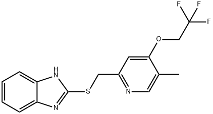 2-[5-METHYL-4-((2,2,2-TRIFLUORETHOXY)-2-PYRIDINYL)-METHYLTHIO]-BENZIMIDAZOLE 化学構造式