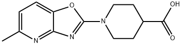 1-(5-methyl[1,3]oxazolo[4,5-b]pyridin-2-yl)piperidine-4-carboxylic acid 化学構造式