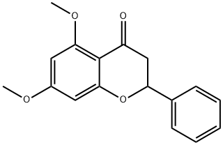 2-フェニル-5,7-ジメトキシ-2,3-ジヒドロ-4H-1-ベンゾピラン-4-オン 化学構造式