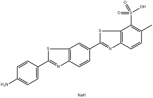 sodium 2'-(4-aminophenyl)-6-methyl[2,6'-bibenzothiazole]-7-sulphonate Struktur