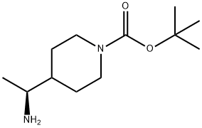 (S)-tert-butyl 4-(1-aminoethyl)piperidine-1-carboxylate 化学構造式