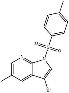 1H-Pyrrolo[2,3-b]pyridine, 3-bromo-5-methyl-1-[(4-methylphenyl)sulfonyl]- Struktur