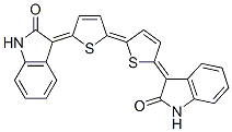 3-[5-[5-(1,2-ジヒドロ-2-オキソ-3H-インドール-3-イリデン)-2,5-ジヒドロチオフェン-2-イリデン]-2,5-ジヒドロチオフェン-2-イリデン]-1,3-ジヒドロ-2H-インドール-2-オン 化学構造式