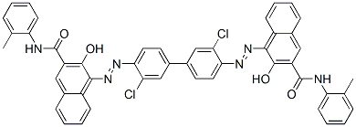 2-Naphthalenecarboxamide, 4,4'-[(3,3'-dichloro[1,1'- biphenyl]-4,4'-diyl)bis(azo)]bis[3-hydroxy-N-(2-methylphenyl )- Struktur