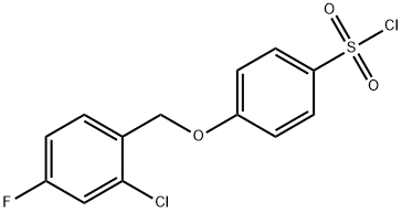 4-((2-Chloro-4-fluorobenzyl)oxy)-benzene-1-sulfonyl chloride Struktur