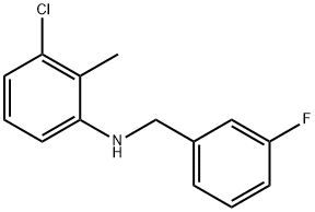 3-氯-N-(3-氟苄基)-2-甲基苯胺, 1036531-56-2, 结构式
