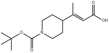 (E)-3-(1-(tert-butoxycarbonyl)piperidin-4-yl)but-2-enoic acid Struktur