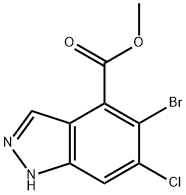 5-溴-6-氯-1氢-吲唑-4-甲酸甲酯,1037841-34-1,结构式