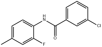 3-氯-N-(2-氟-4-甲基苯基)苯甲酰胺 结构式
