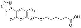 6-((2-Oxo-3-(1H-tetrazol-5-yl)-2H-1-benzopyran-7-yl)oxy)hexanoic acid Structure