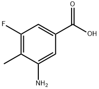 3-氨基-5-氟-4-甲基苯甲酸 结构式