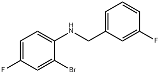 2-BroMo-4-fluoro-N-(3-fluorobenzyl)aniline, 97% 化学構造式