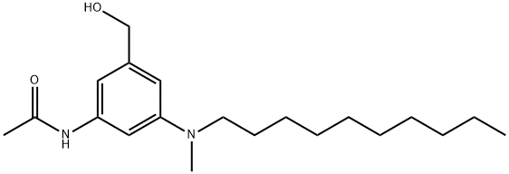 3-(N-乙酰胺基)-5-(N-癸基-N-甲胺基)苄醇,103955-90-4,结构式