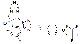 2-(2,4-Difluorophenyl)-1-(3-(4-(2,2,3,3-tetrafluoropropoxy)styryl)-1,2,4-triazol-1-yl)-3-(1,2,4-triazol- 1-yl)propan-2-ol|化合物 T24156