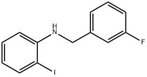 N-(3-Fluorobenzyl)-2-iodoaniline, 97% Structure