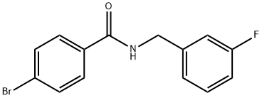 4-BroMo-N-(3-fluorobenzyl)benzaMide, 97% 化学構造式