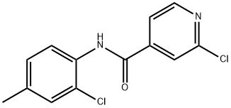 2-クロロ-N-(2-クロロ-4-メチルフェニル)ピリジン-4-カルボキサミド 化学構造式