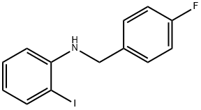 N-(4-氟苄基)-2-碘苯胺, 1040308-57-3, 结构式