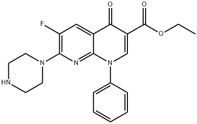 6-FLUORO-4-OXO-1-PHENYL-7-PIPERAZIN-1-YL-1,4-DIHYDRO-[1,8]NAPHTHYRIDINE-3-CARBOXYLIC ACID ETHYL ESTER Structure