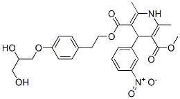 2-[4-(2,3-dihydroxypropoxy)phenyl]ethyl methyl 2,6-dimethyl-4-(3-nitro phenyl)-1,4-dihydropyridine-3,5-dicarboxylate, 104060-12-0, 结构式