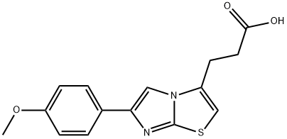 3-[6-(4-メトキシフェニル)イミダゾ[2,1-B][1,3]チアゾール-3-イル]プロパン酸 化学構造式