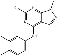 6-Chloro-N-(3,4-dimethylphenyl)-1-methyl-1H-pyrazolo[3,4-d]pyrimidin-4-amine Struktur