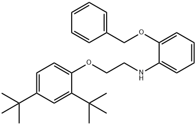 2-(Benzyloxy)-N-{2-[2,4-di(tert-butyl)phenoxy]-ethyl}aniline Struktur