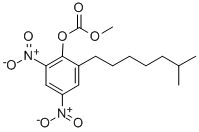炭酸メチル4-(6-メチルヘプチル)-2,6-ジニトロフェニル 化学構造式