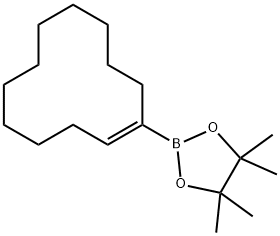 1,3,2-DIOXABOROLANE, 2-(1-CYCLODODECEN-1-YL)-4,4,5,5-TETRAMETHYL-, 1041002-96-3, 结构式