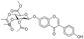 3-(4-羟基苯基)-4-氧代-4H-1-苯并吡喃-7-基 BETA-D-吡喃葡糖苷酸甲酯 2,3,4-三乙酸酯 结构式