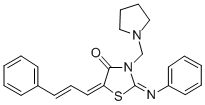 5-Cinnamylidene-2-(phenylimino)-3-(1-pyrrolidinylmethyl)-4-thiazolidin one Structure