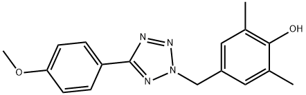 4-((5-(4-Methoxyphenyl)-2H-tetrazol-2-yl)methyl)-2,6-dimethylphenol,104186-18-7,结构式
