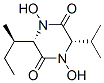 (3S,6S)-1,4-Dihydroxy-3-isopropyl-6-[(R)-1-methylpropyl]-2,5-piperazinedione,104187-49-7,结构式