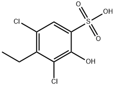 3,5-ジクロロ-4-エチル-2-ヒドロキシベンゼンスルホン酸 化学構造式