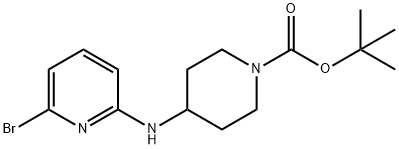 4-[(6-溴-2-吡啶基)氨基]-1-哌啶羧酸叔丁酯 结构式