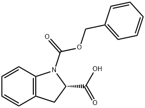 (S)-2,3-二氢吲哚-1,2-二甲酸 1-苄酯 结构式